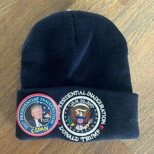 President Donald Trump 2017 Inauguration Beanie Blue with CSPAN Button